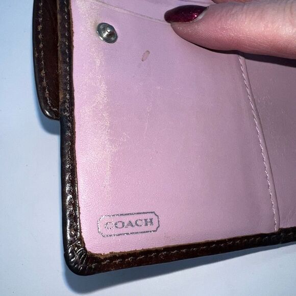 Coach | Bags | Coach Walletsoho Signature Canvas Tan With  Coach Wallet Soho Signature Canvas Tan with Lavender interior